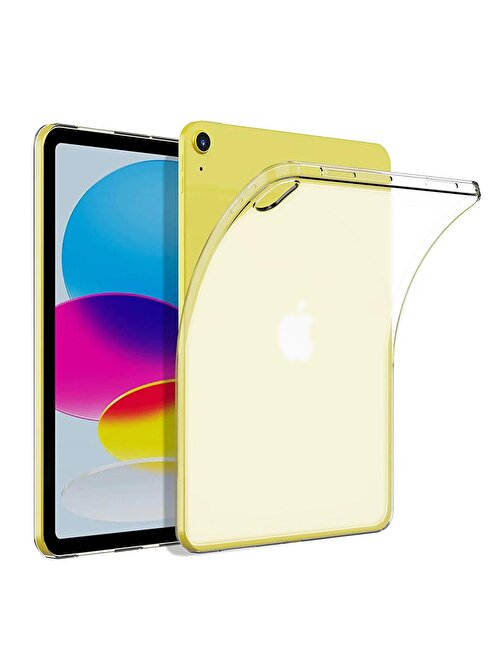 Gpack Silikon Arkası Buzlu Lüks Koruma S2 Apple iPad 10.9 2022 10.Nesil Uyumlu 10.9 inç Tablet Kılıfı Şeffaf