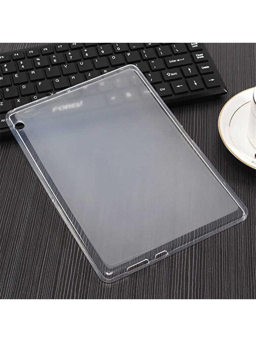 Gpack Silikon Arkası Buzlu Lüks Koruma S2 Huawei MediaPad T5 Uyumlu 10 inç Tablet Kılıfı Şeffaf