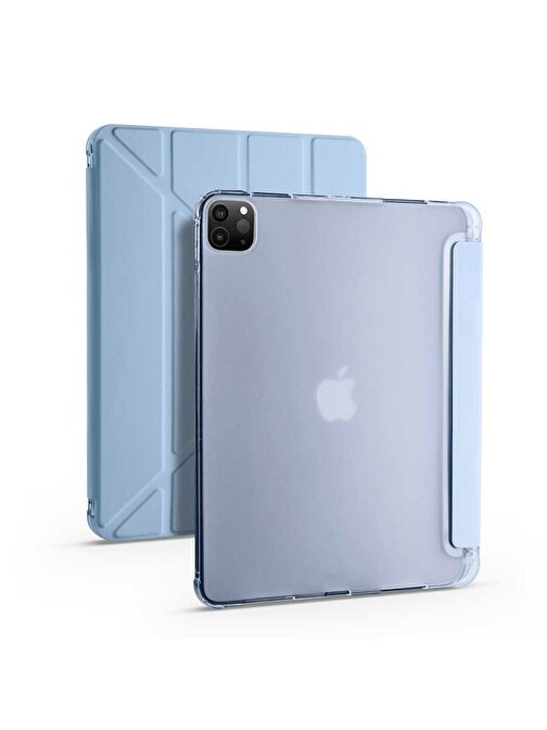 Gpack Pu Silikon Tf1 Apple iPad Pro 2020 2.Nesil Uyumlu 11 inç Tablet Kılıfı Açık Mavi