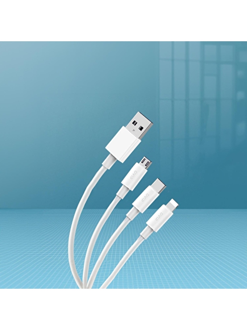 DVIP Apple L37 3in1 Lightning - Micro USB - Type-C Hızlı Şarj Data Kablosu 1 m