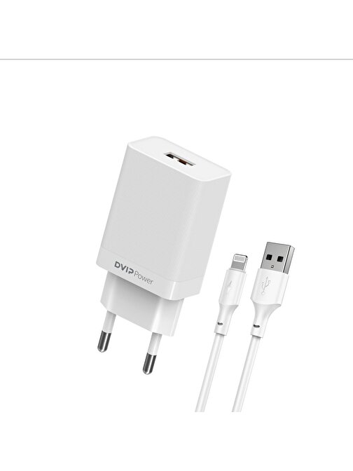 Dvip N13 2.4A USB To Lightning Kablolu Hızlı Şarj Aleti Seti Beyaz