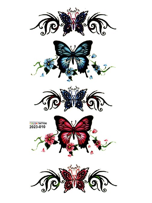 Limmy Tattoo Geçici Dövme Vücut Dövmesi 9X19 Cm  Renkli010   - Kelebekler