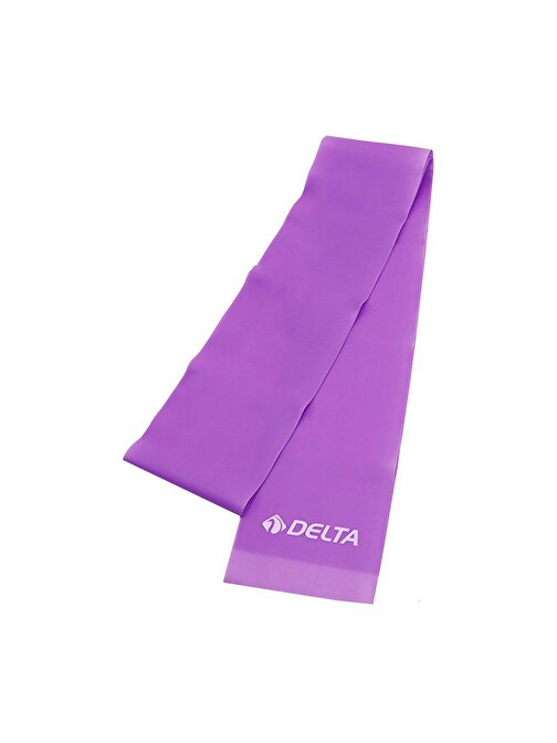 Delta Pilates Bandı Hafif Sert Uç Kısmı Açık Egzersiz Direnç Lastiği Mor 120 x 7,5 Cm