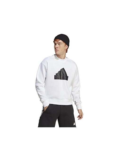 Adidas M Fi Bos Crw Erkek Günlük Sweatshirts Ic3741 Beyaz XS