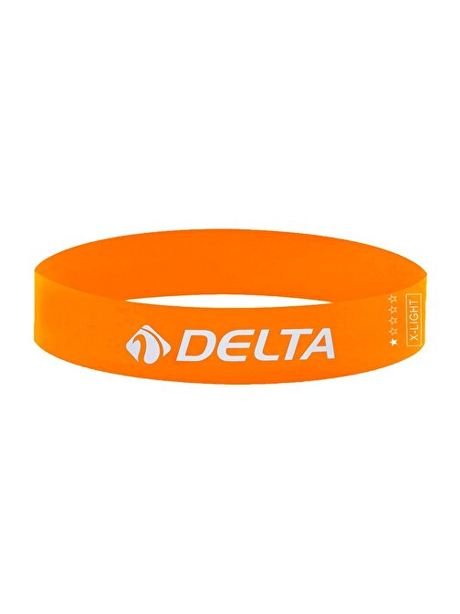 Delta Latex x-Light Ekstra Hafif Sert Aerobik Pilates Direnç Egzersiz Bandı Squat Çalışma Lastiği Turuncu