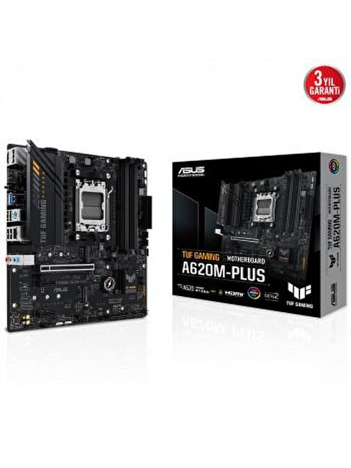 Asus TUF Gaming A620M-Plus AM5 DDR5 6400 mhz mATX Masaüstü Bilgisayar AMD Uyumlu Anakart
