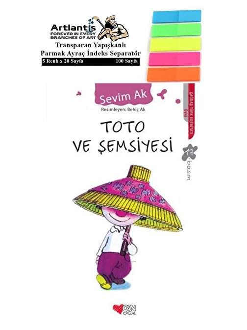 Artlantis Toto Ve Şemsiyesi - Sevim Ak Karton Kapak 85 Sayfa + Fosforlu Transparan Kitap Ayracı