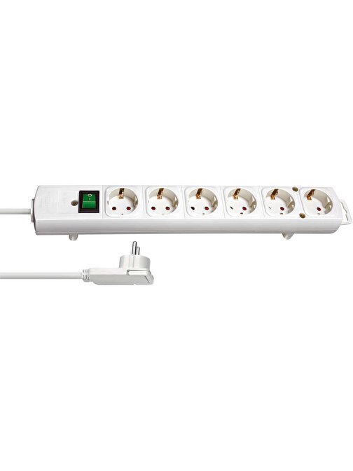 Brennenstuhl Comfort-Line Plus 6'Lı Güç Şeridi Anahtarlı, 2M Kablo Beyaz