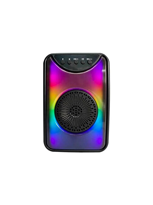 Dvıp Q11 Büyük FM Radio- USB- TF SD- RGB Light Show Taşınabilir 5.2 Bluetooth Hoparlör Siyah