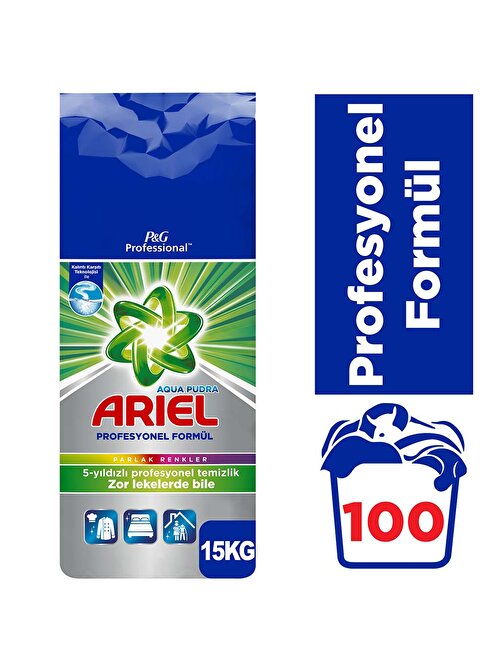 Ariel Professional Toz Çamaşır Deterjanı Parlak Renkler 15 Kg 100 Yıkama