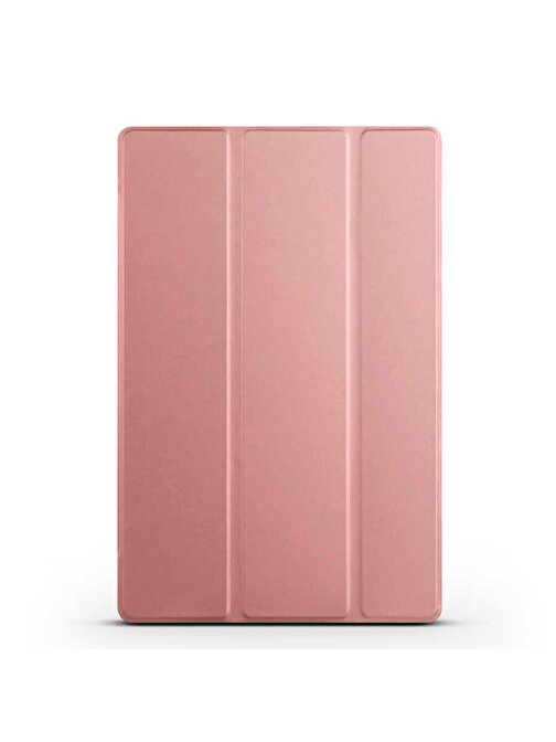 Musal Standlı 1-1 Kılıf Apple iPad 10.9 2022 10.Nesil Uyumlu 10.9 inç Tablet Kılıfı Rose Gold