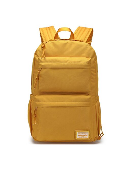 Smart Bags 3154 Laptop Bölmeli Su Geçirmez Düz Okul Sırt Çantası Sarı
