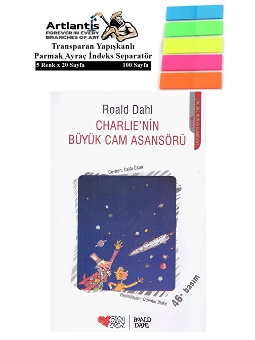 Artlantis Charlie'nin Büyük Asansörü - Roald Dahl Karton Kapak 198 Sayfa + Fosforlu Transparan Kitap Ayracı