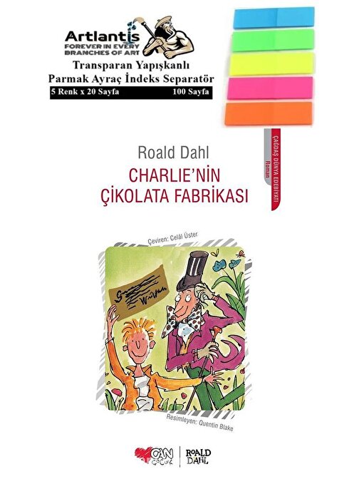 Artlantis Charlie'nin Çikolata Fabrikası - Roald Dahl Karton Kapak 205 Sayfa + Fosforlu Transparan Kitap Ayracı