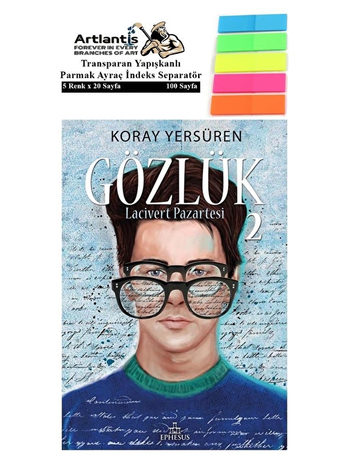 Gözlük 2 Lacivert Pazartesi Koray Yersüren 417 Sayfa Karton Kapak 1 Adet Fosforlu Transparan Kitap Ayraç 1 Paket