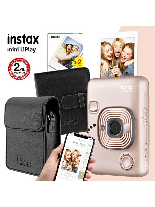 Instax mini LiPlay Hybrid Blush Gold Fotoğraf Makinesi Hediye Seti