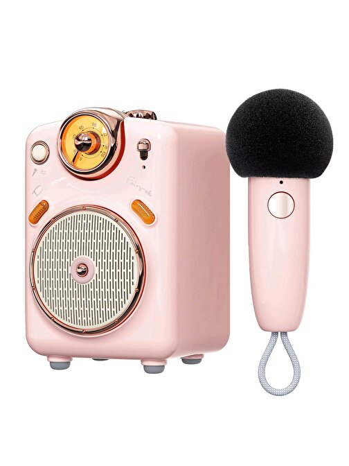 Divoom Fairy-OK Pembe Karaoke Mikrofonlu FM Radyolu Bluetooth Hoparlör