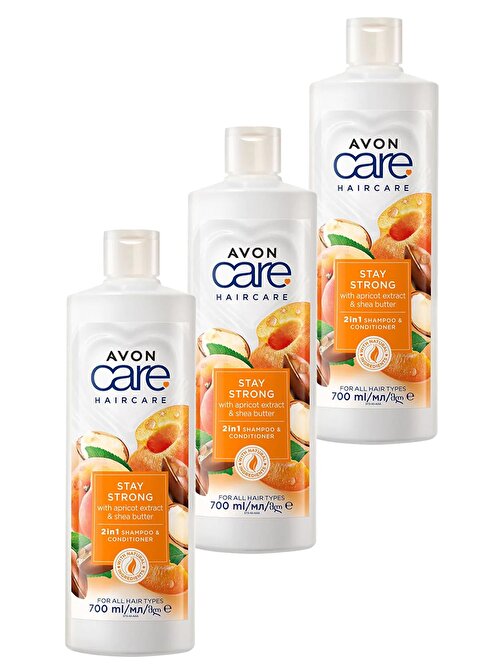 Avon Care Kayısı - Shea Özlü Şampuan - Saç Kremi 3 x 700 ml