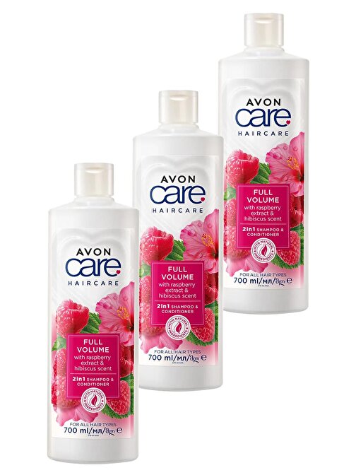 Avon Care Ahududu - Hibiscus Kokulu Şampuan - Saç Bakım Kremi 3 x 700 ml