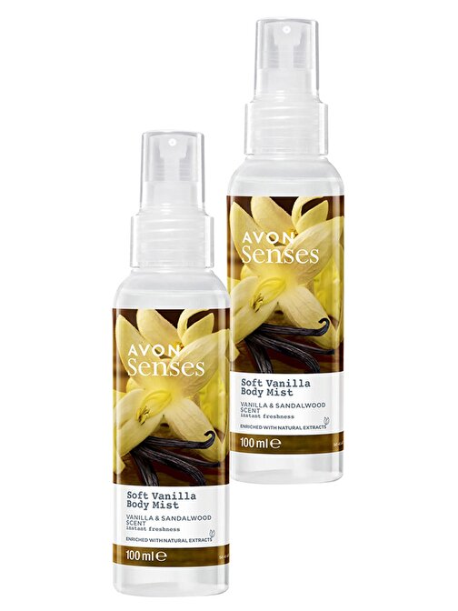 Avon Soft Vanilla Vanilya Ve Sandal Ağacı Kokulu Vücut Spreyi 100 ml İkili Set