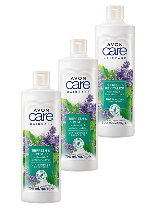 Avon Care Isırgan Otu - Lavanta Özleri İçeren Şampuan - Saç Kremi 3 x 700 ml