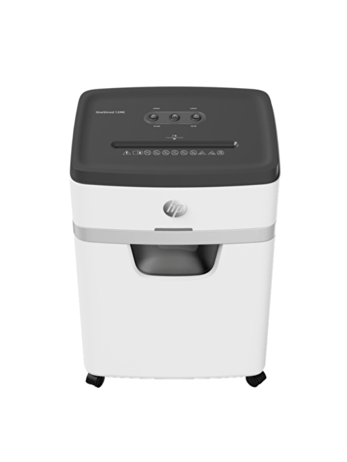 HP OneShred 12MC Mikro Kesim Kağıt Kırpma Makinesi - Evrak İmha Makinesi 2 x 15 mm 25 lt Beyaz