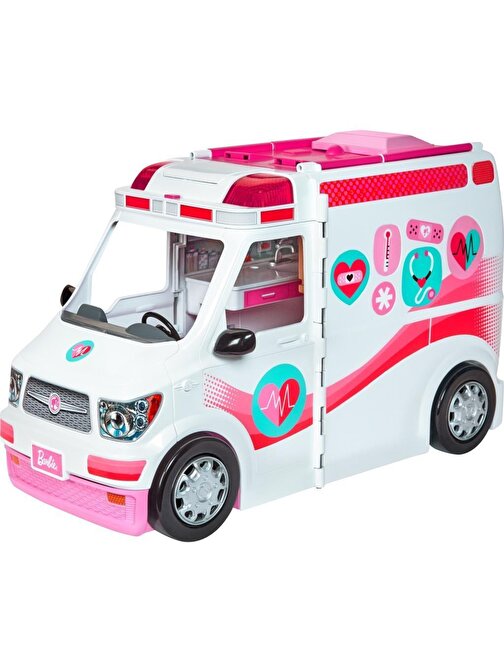 Barbie FRM19 Işıklı Ve Sesli Barbie'nin Ambulansı Oyuncak Otobüs 60 cm 5 - 7 Yaş
