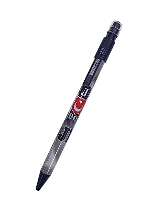 Beşiktaş Taraftar Versatil Kalem 0.7 mm Orjinal Lisanslı Kartal BJK 0.7 Uçlu Kalem Siyah -  Beyaz