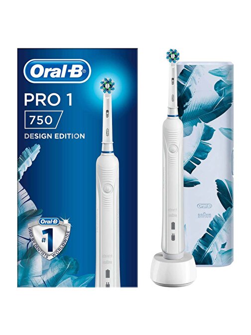 Oral-B Pro 750 Şarj Edilebilir Diş Fırçası Beyaz Özel Seri (Seyahat Kabı Hediyeli)