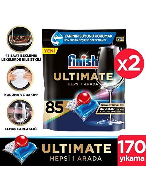 Finish Quantum Max Bulaşık Makinesi Deterjanı 85 Kapsül x 2 Adet