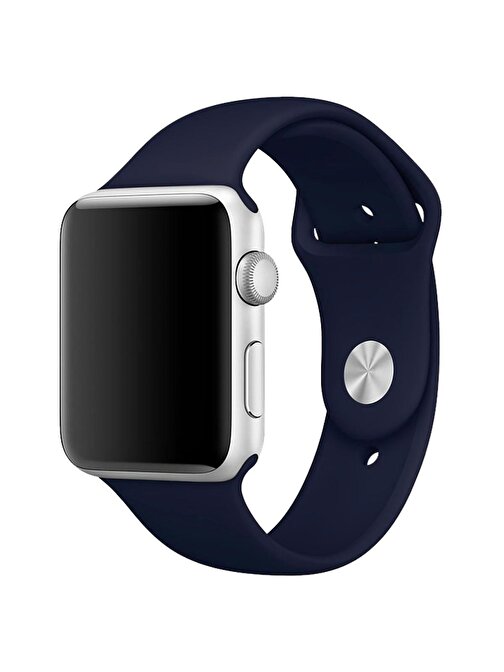 E2M Apple Watch 38 - 40 - 41 mm Silikon Akıllı Saat Kordonu Lacivert