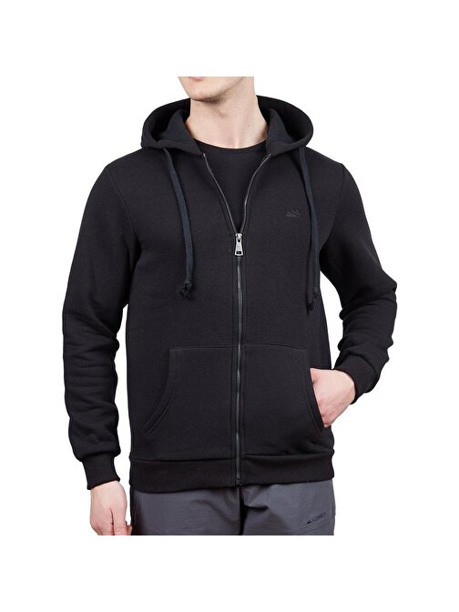 600501 Alpinist Covert Tam Fermuarlı Erkek Sweatshirt Siyah XL