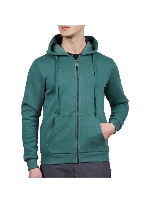 600501 Alpinist Covert Tam Fermuarlı Erkek Sweatshirt Nefti XL
