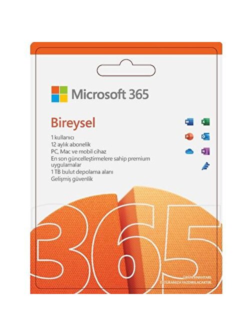 Microsoft 365 Bireysel Türkçe - Kutu Lisans 1 Yıl