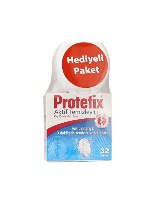 Protefix Diş Protezi Temizleme 32 Tablet + Protez Saklama Kabı Hediyeli