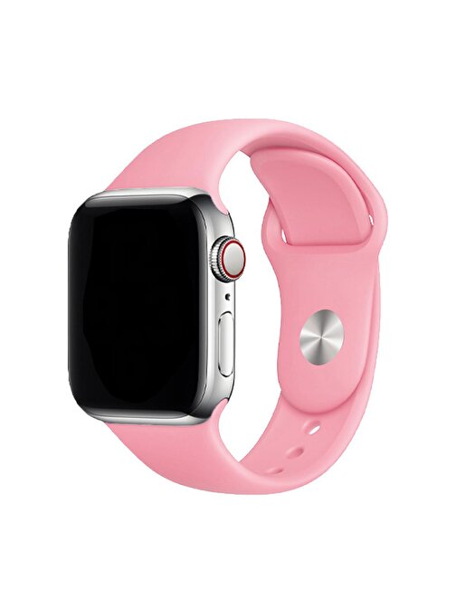E2M Apple Watch 38 - 40 - 41 mm Silikon Akıllı Saat Kordonu Pembe