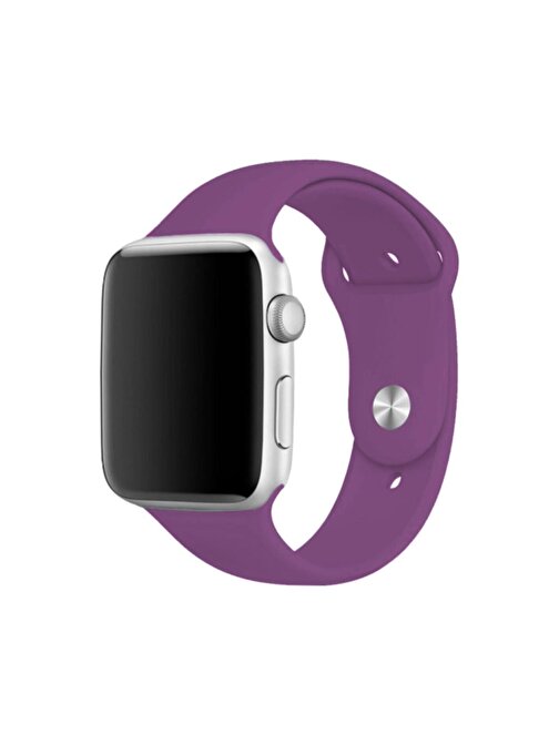 E2M Apple Watch 42 - 44 - 45 - 49 mm Silikon Akıllı Saat Kordonu Mor