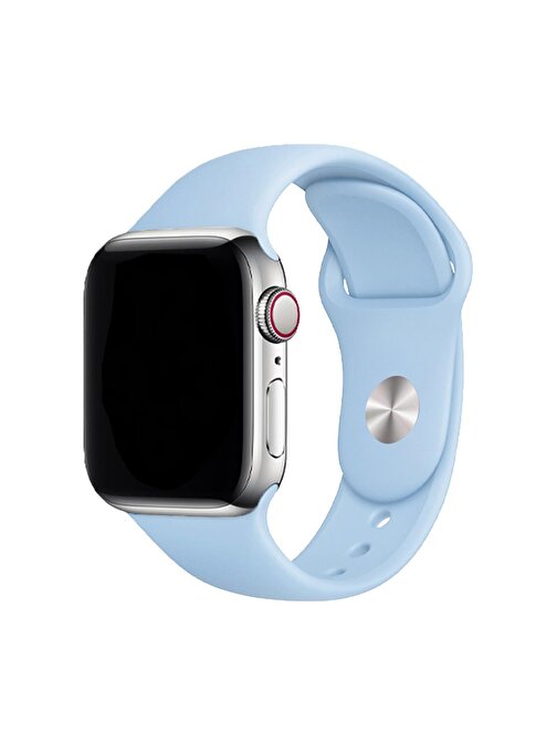 E2M Apple Watch 42 - 44 - 45 - 49 mm Silikon Akıllı Saat Kordonu Açık Mavi