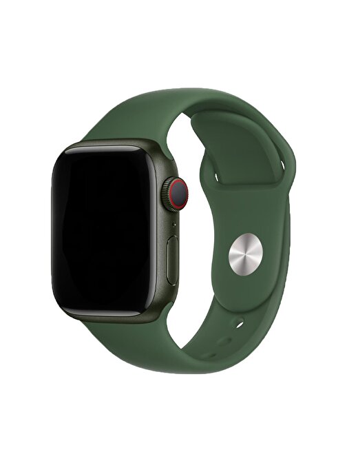 E2M Apple Watch 42 - 44 - 45 - 49 mm Silikon Akıllı Saat Kordonu Koyu Yeşil