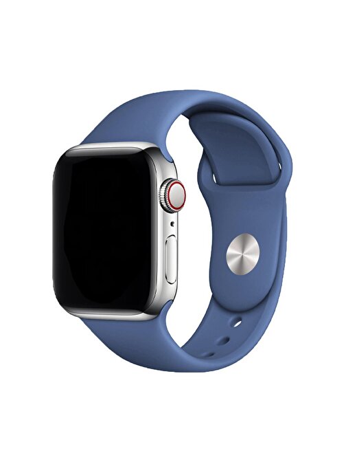 E2M Apple Watch 42 - 44 - 45 - 49 mm Silikon Akıllı Saat Kordonu Mavi