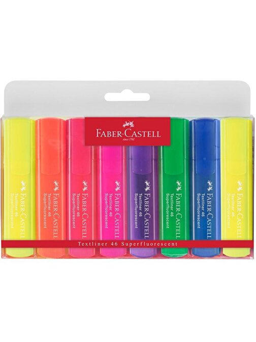 Faber-Castell Şeffaf Gövde Fosforlu Kalem 6+2 Li Poşet Canlı Renkler
