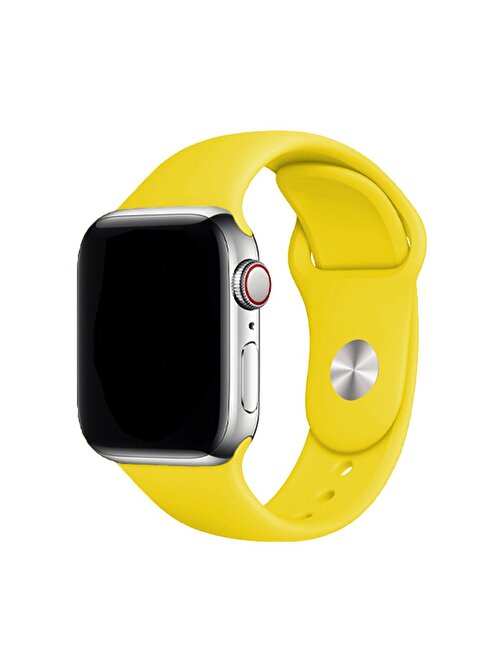 E2M Apple Watch 38 - 40 - 41 mm Silikon Akıllı Saat Kordonu Sarı