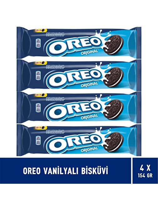 Oreo Vanilyalı Bisküvi 154 gr x 4 Adet