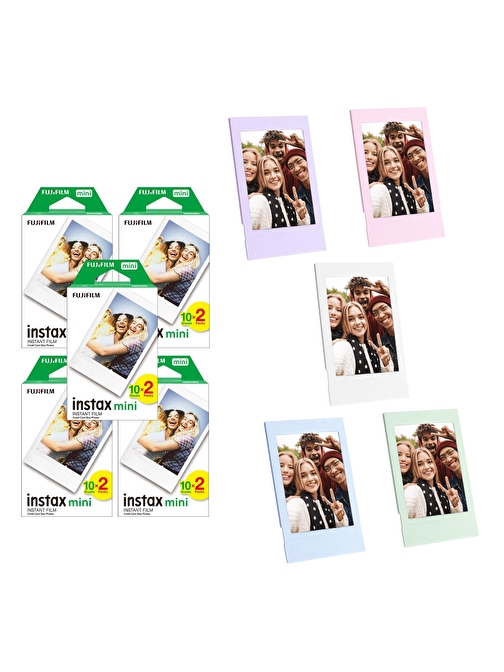 Instax mini 100'lü Film ve 5 Fotoğraf Çerçevesi