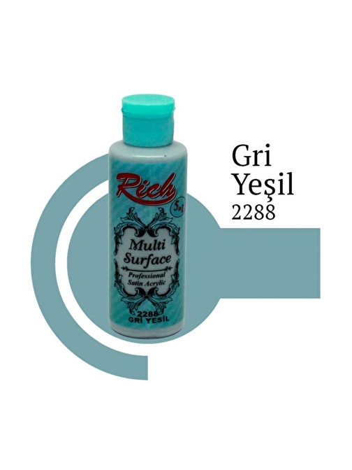 Rich Multi Sufrace Su Bazlı Akrilik Boya 120 Ml Şişe 1 Adet 2288 Gri Yeşil