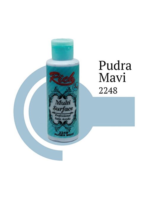 Rich Multi Surface Su Bazlı Akrilik Boya 120 Ml Şişe 1 Adet 2248 Pudra Mavi