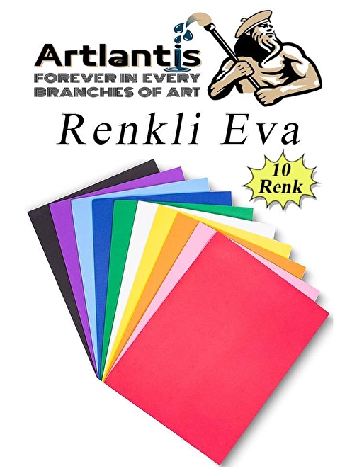 Artlantis Eva 10 Renk A4 20x30 Düz Eva Süngeri 10'lu Renkli Eva 20x30 Elişi Okul Öncesi Ana Sınıfı İlkokul