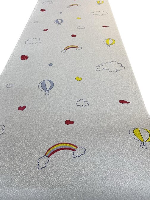 Renkli Duvarlar 50X280Cm(1,4M2) Gökkuşağı Balon Kendinden Yapışkanlı Duvar Kağıdı Silinebilir Esnek Çocuk Odası