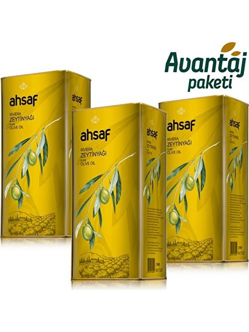 Avantaj Paketi 5 lt Riviera Zeytinyağı (3 Adet)