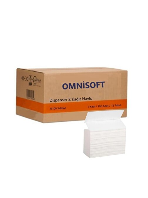 Omnisoft Dispenser Z Katlı Rulo Kağıt Havlu 100 X 12 Adet